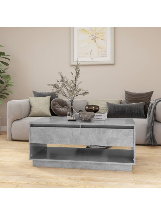 Kavos staliukas, betono pilkos spalvos, 102,5x55x44cm, MDP