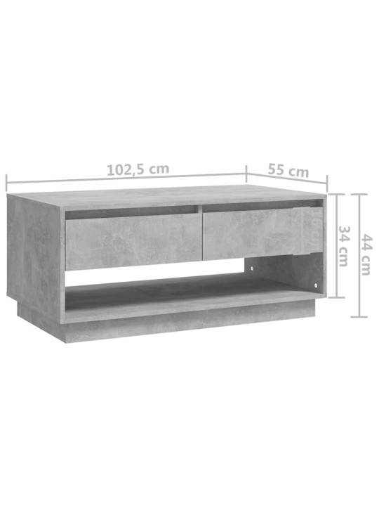 Kavos staliukas, betono pilkos spalvos, 102,5x55x44cm, MDP