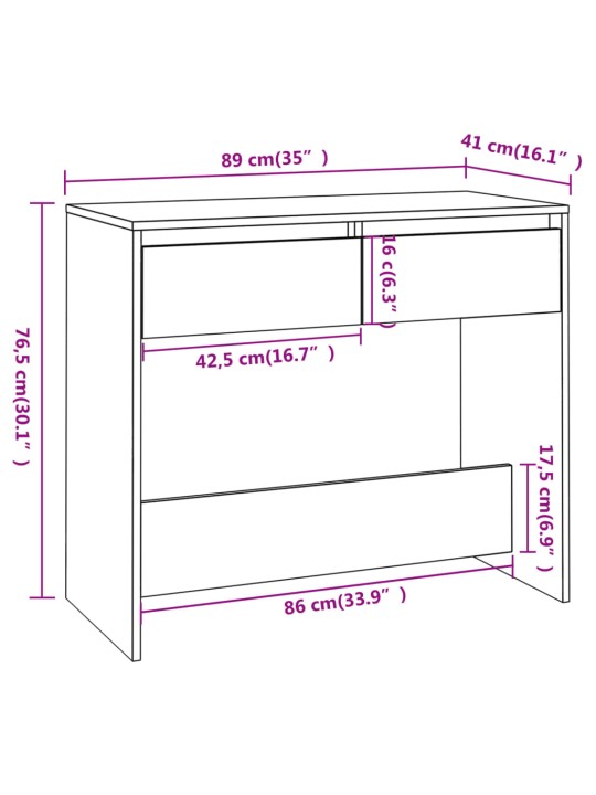Konsolinis staliukas, baltos spalvos, 89x41x76,5cm, plienas