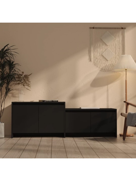 Televizoriaus spintelė, juodos spalvos, 146,5x35x50cm, MDP