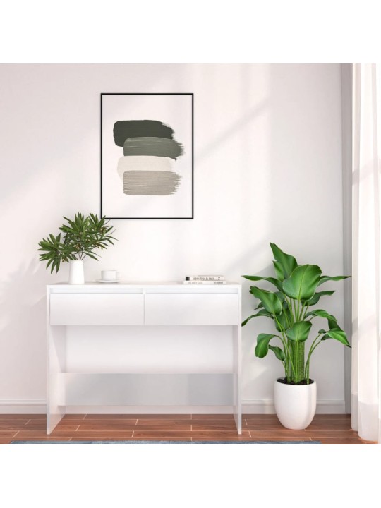 Konsolinis staliukas, baltos spalvos, 100x35x76,5cm, MDP