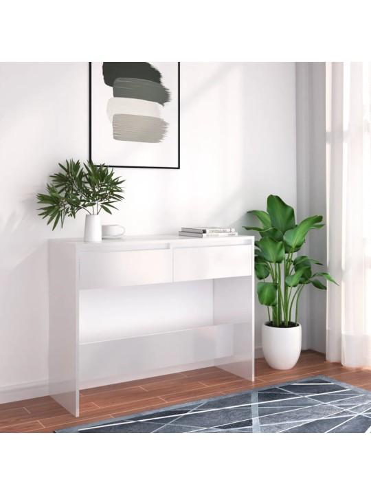 Konsolinis staliukas, baltos spalvos, 100x35x76,5cm, MDP