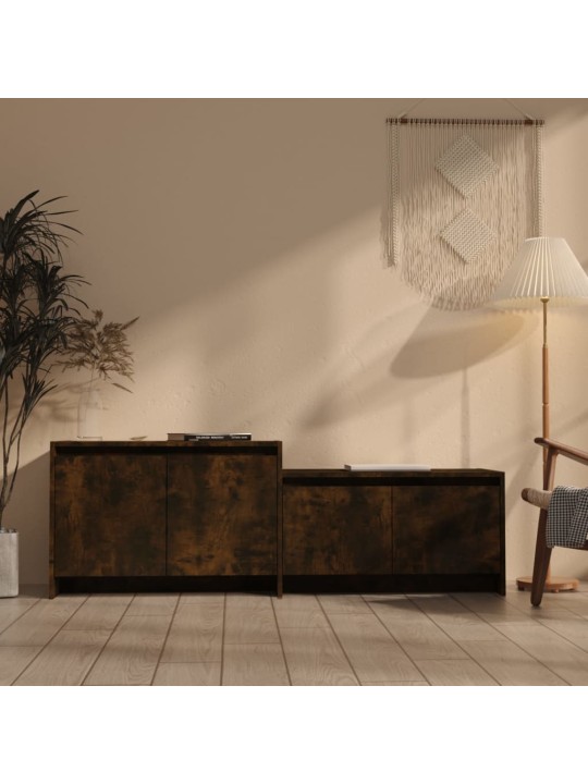 Televizoriaus spintelė, dūminė ąžuolo, 146,5x35x50cm, MDP