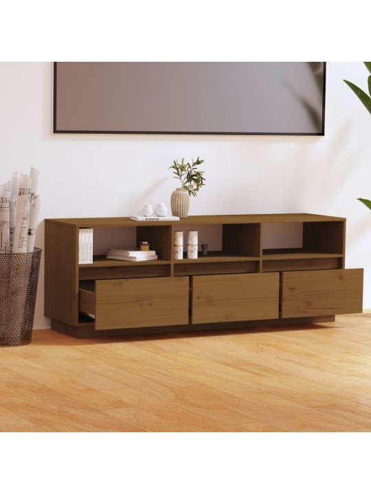 Televizoriaus spintelė, medaus ruda, 140x37x50cm, pušis