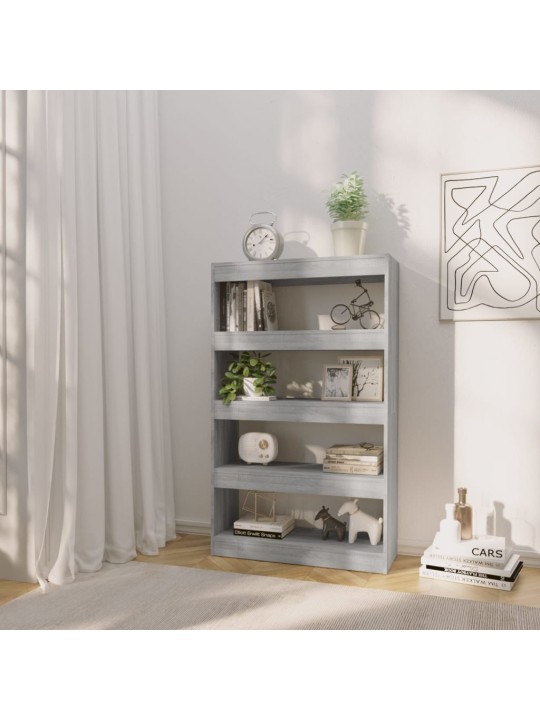 Spintelė knygoms/kambario pertvara, pilka, 80x30x135cm, MDP