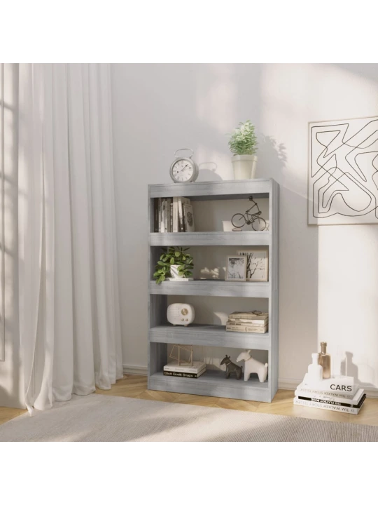 Spintelė knygoms/kambario pertvara, pilka, 80x30x135cm, MDP