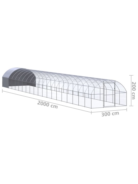 Lauko narvas viščiukams, 3x20x2m, galvanizuotas plienas