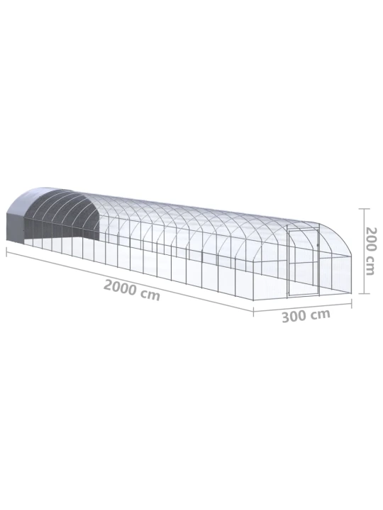 Lauko narvas viščiukams, 3x20x2m, galvanizuotas plienas