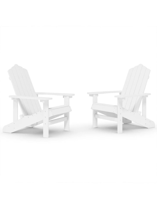Sodo Adirondack kėdės, 2vnt., baltos spalvos, HDPE