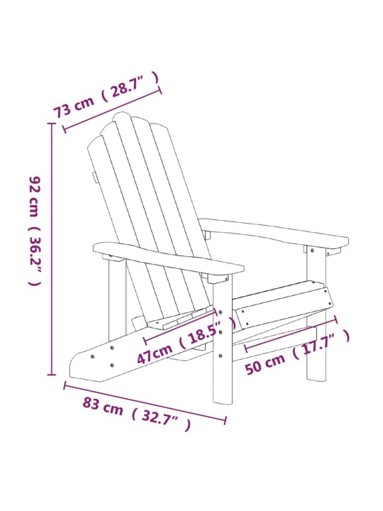 Sodo Adirondack kėdės, 2vnt., baltos spalvos, HDPE