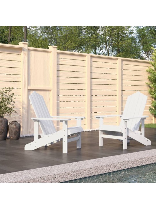 Sodo Adirondack kėdės, 2vnt., baltos spalvos, HDPE