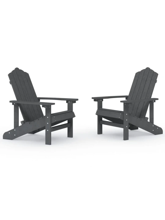 Sodo Adirondack kėdės, 2vnt., antracito spalvos, HDPE