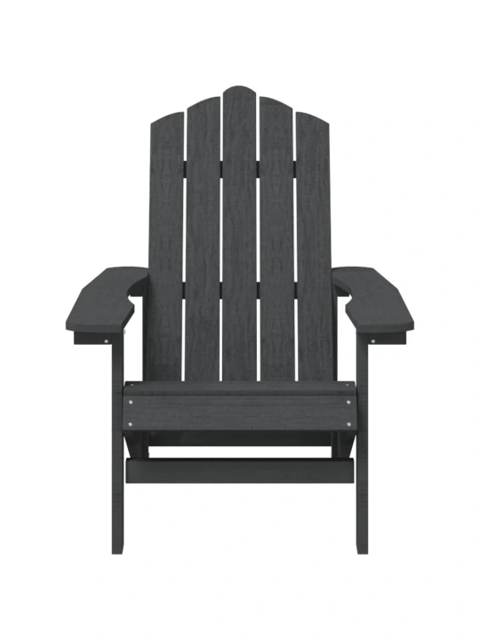 Sodo Adirondack kėdės, 2vnt., antracito spalvos, HDPE