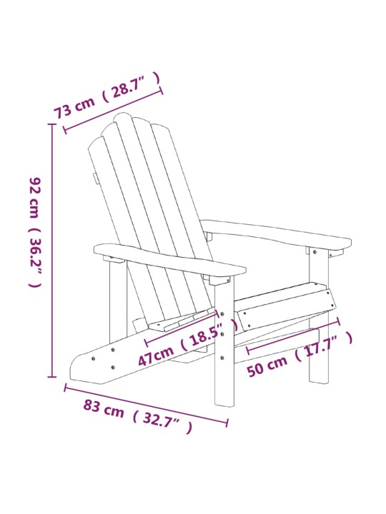 Sodo Adirondack kėdės, 2vnt., antracito spalvos, HDPE