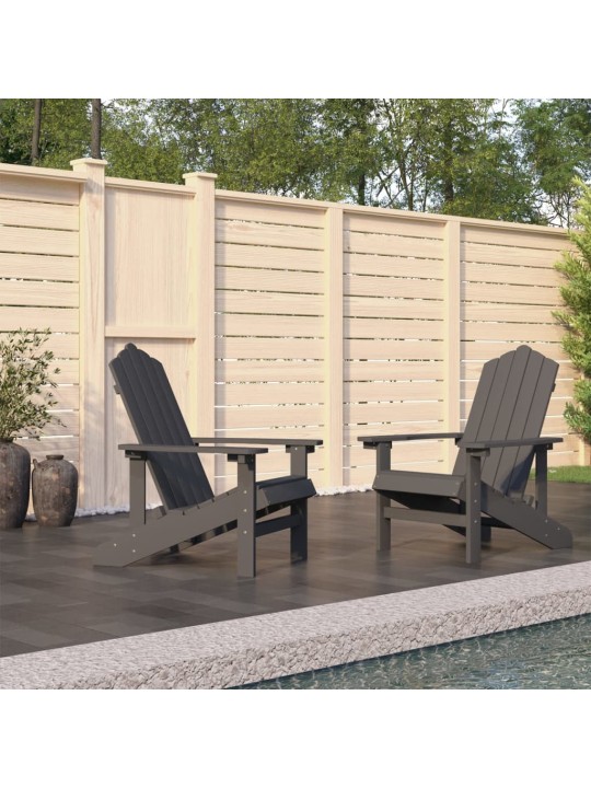 Sodo Adirondack kėdės, 2vnt., antracito spalvos, HDPE