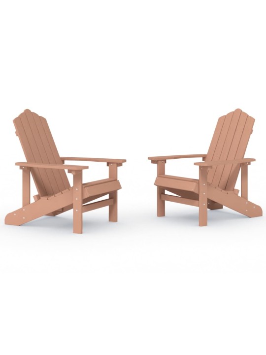 Sodo Adirondack kėdės, 2vnt., rudos spalvos, HDPE
