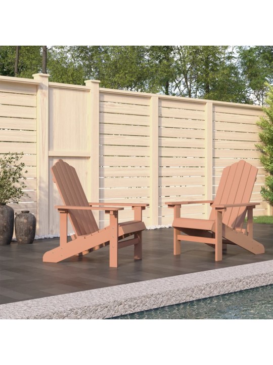 Sodo Adirondack kėdės, 2vnt., rudos spalvos, HDPE