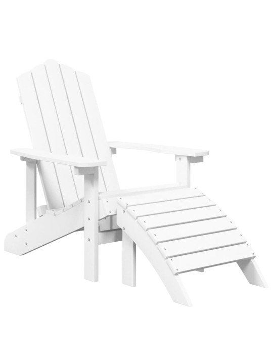 Sodo Adirondack kėdės su pakojomis, 2vnt., baltos spalvos, HDPE