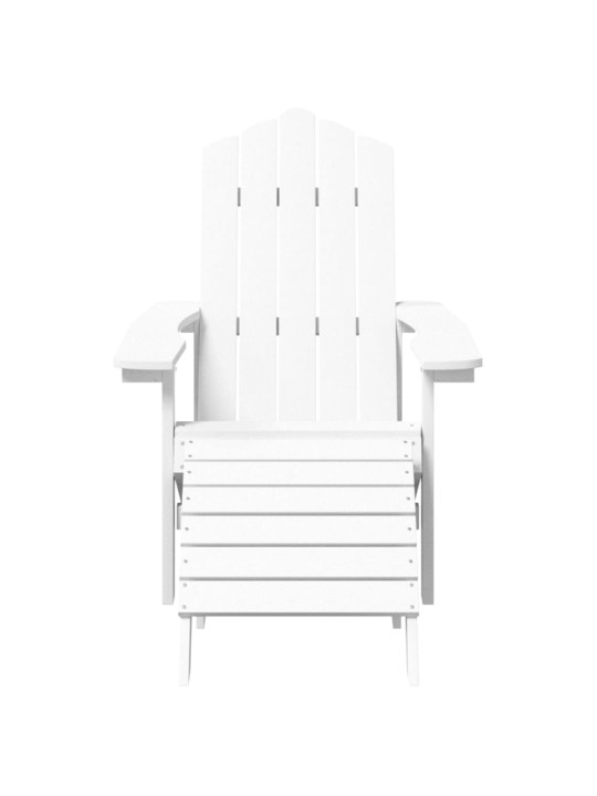 Sodo Adirondack kėdės su pakojomis, 2vnt., baltos spalvos, HDPE