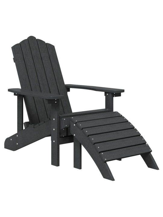 Sodo Adirondack kėdės su pakojomis, 2vnt., antracito, HDPE