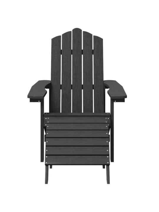 Sodo Adirondack kėdės su pakojomis, 2vnt., antracito, HDPE