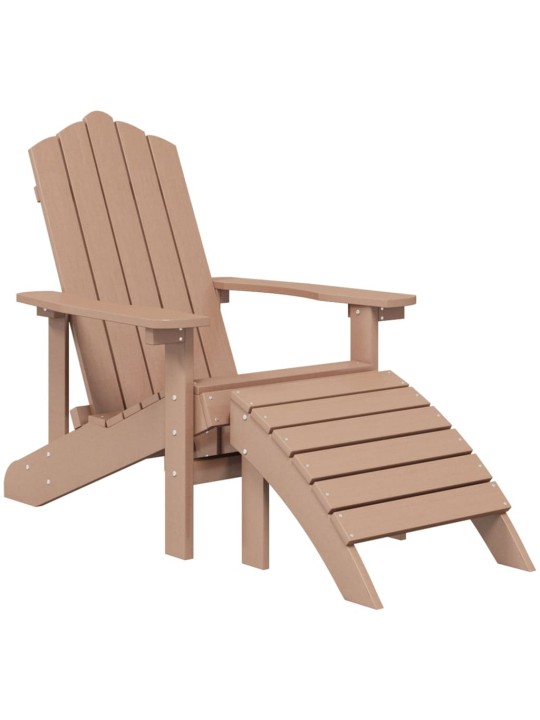 Sodo Adirondack kėdės su pakojomis, 2vnt., rudos spalvos, HDPE