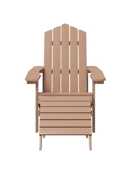 Sodo Adirondack kėdės su pakojomis, 2vnt., rudos spalvos, HDPE