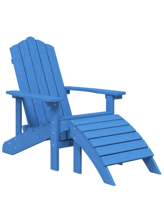 Sodo Adirondack kėdės su pakojomis, 2vnt., mėlynos, HDPE