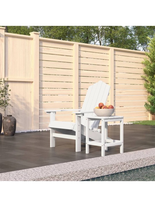 Sodo Adirondack kėdė su staliuku, baltos spalvos, HDPE
