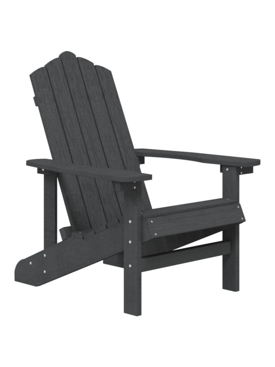 Sodo Adirondack kėdė su staliuku, antracito spalvos, HDPE