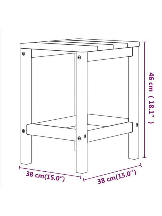 Sodo Adirondack kėdė su staliuku, antracito spalvos, HDPE