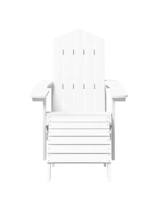 Sodo Adirondack kėdės su pakojomis ir staliuku, baltos, HDPE