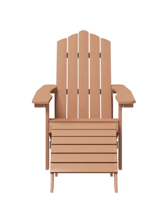 Sodo Adirondack kėdės su pakojomis ir staliuku, rudos, HDPE