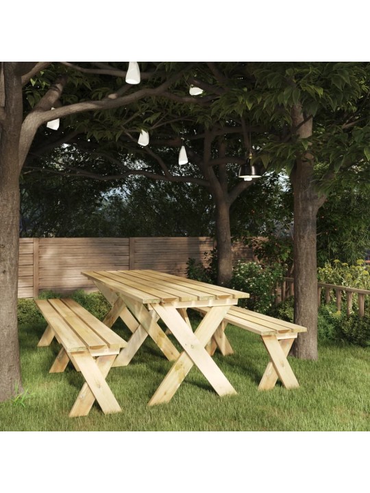 Sodo stalas, 220x73x70cm, impregnuota pušies mediena