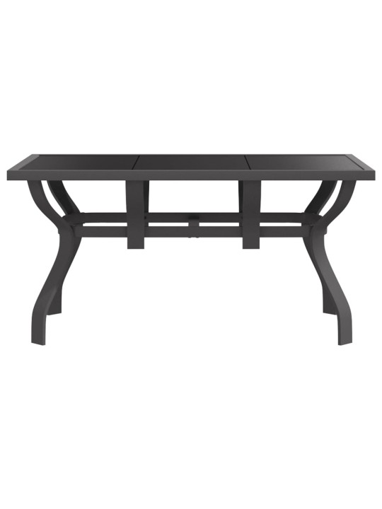 Sodo stalas, pilkas ir juodas, 140x70x70cm, plienas ir stiklas