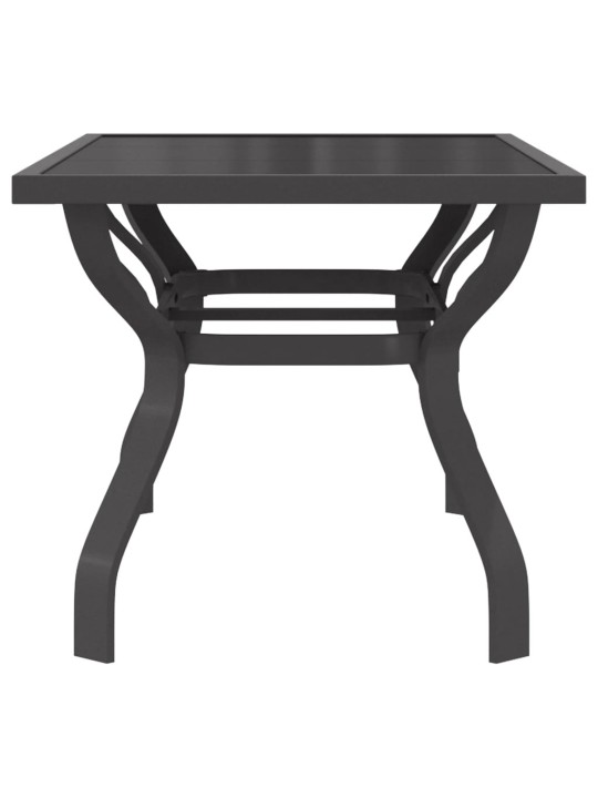 Sodo stalas, pilkas ir juodas, 140x70x70cm, plienas ir stiklas