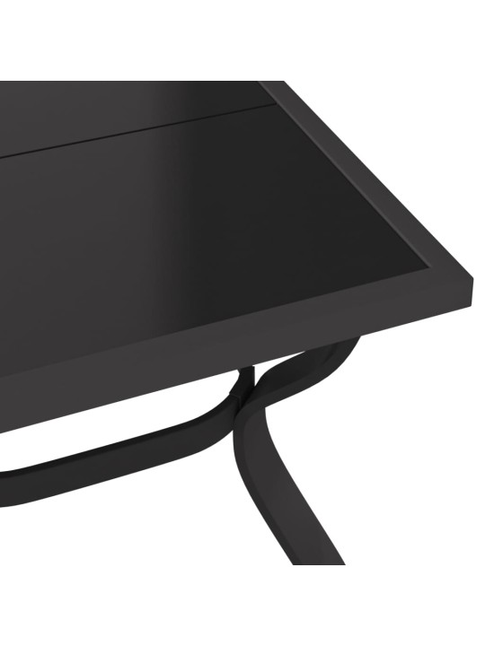 Sodo stalas, pilkas ir juodas, 180x80x70cm, plienas ir stiklas