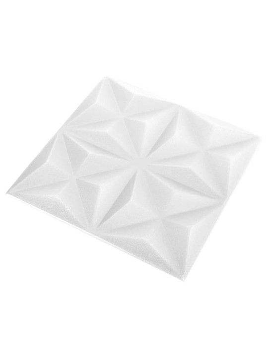 3D sienų plokštės, 12vnt., origami baltos, 50x50cm, 3m²