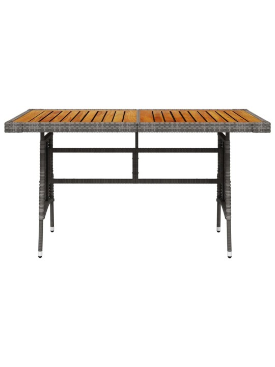 Sodo stalas, pilkas, 130x70x72cm, poliratanas ir akacija