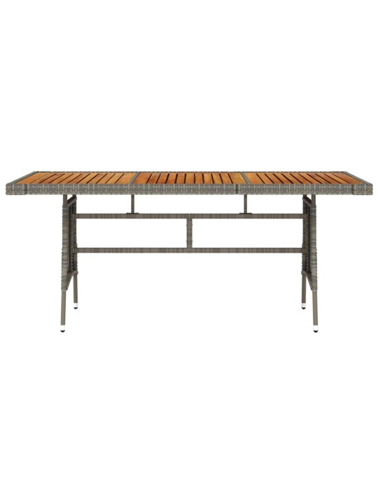 Sodo stalas, pilkas, 160x70x72cm, poliratanas ir akacija