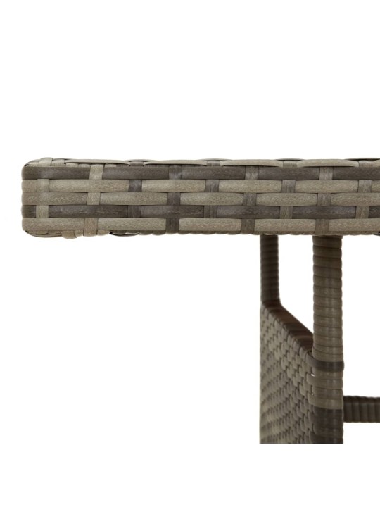 Sodo stalas, pilkas, 160x70x72cm, poliratanas ir akacija