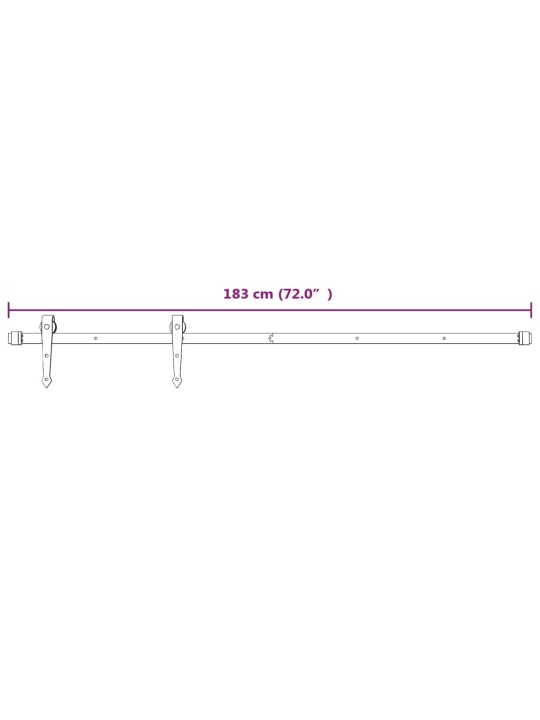 Stumdomų durų įrangos rinkinys, baltos spalvos, 183cm, plienas