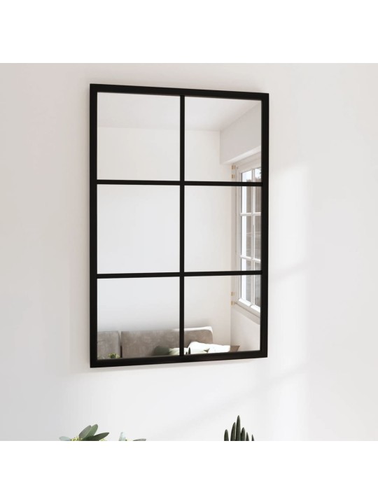 Sieninis veidrodis, juodos spalvos, 60x40cm, metalas