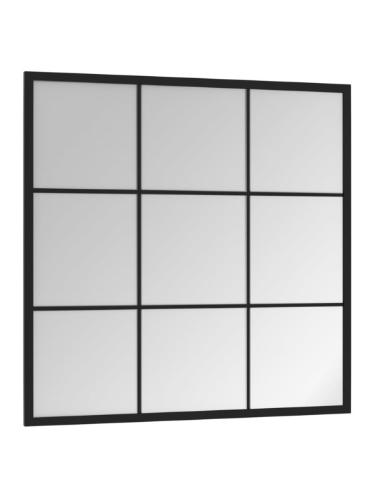 Sieninis veidrodis, juodos spalvos, 60x60cm, metalas