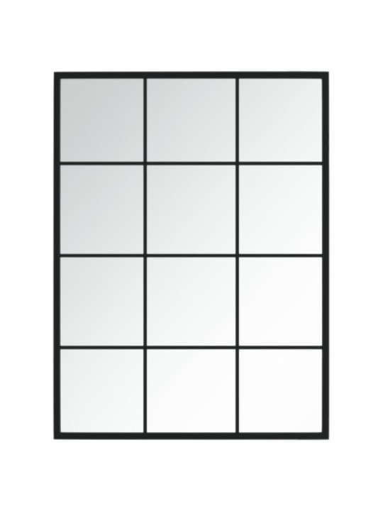 Sieninis veidrodis, juodos spalvos, 80x60cm, metalas