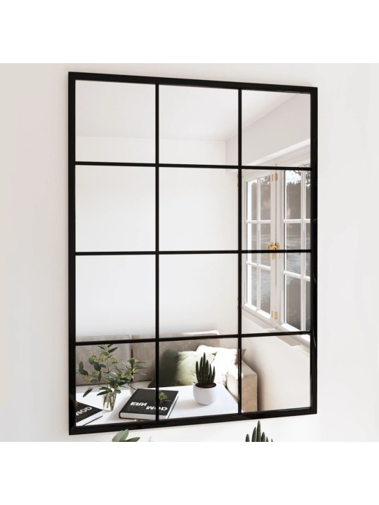 Sieninis veidrodis, juodos spalvos, 80x60cm, metalas
