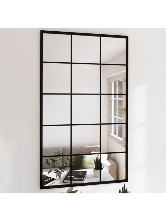 Sieninis veidrodis, juodos spalvos, 100x60cm, metalas