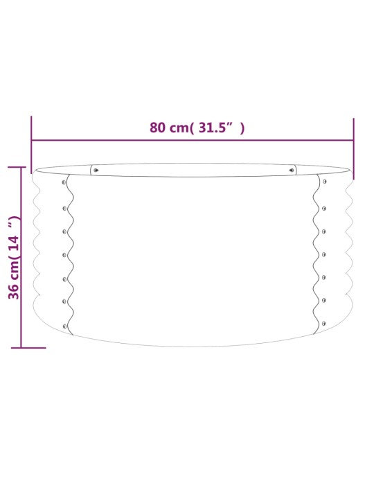 Sodo lovelis, antracito, 80x80x36cm, plienas