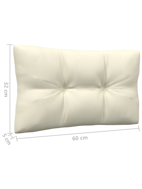 Dvivietė sodo sofa su kreminėmis pagalvėlėmis, pušies masyvas