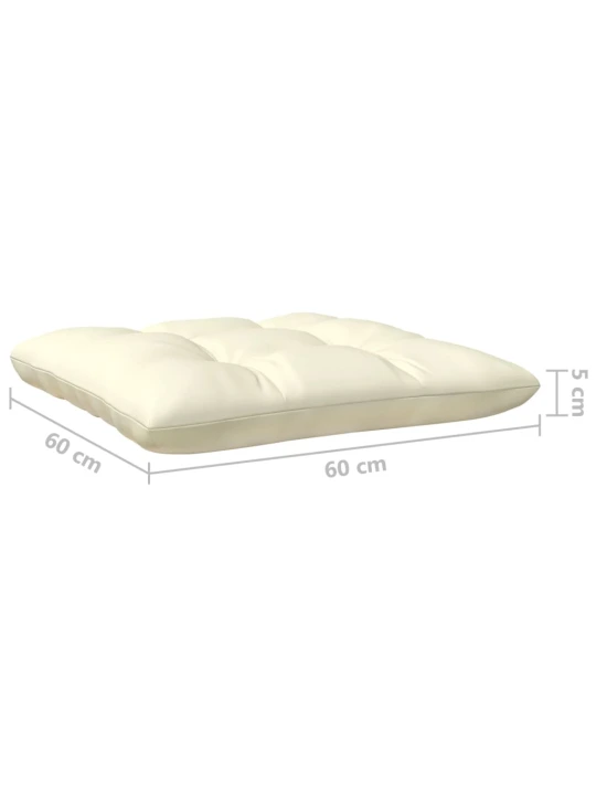 Dvivietė sodo sofa su kreminėmis pagalvėlėmis, pušies masyvas